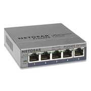 Netgear ProSAFE Smart Managed Plus Gigabit Ethernet Switch, 10 Gbps Bandwidth, 128 KB Buffer, 5 Ports GS105E-200NAS